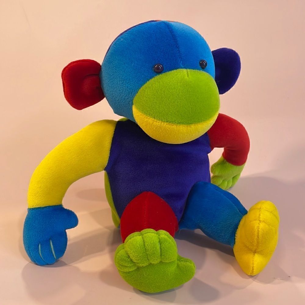 Yottoy Velveteen Monkey Soft Toy Colour Block Toy Excellent Used Condition 10”